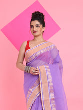 Load image into Gallery viewer, Lilac Pure Cotton Tant Saree With Woven Designs