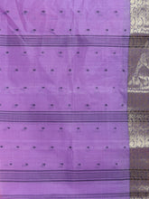 Load image into Gallery viewer, Violet Pure Cotton Tant Saree With Woven Designs