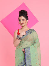 Load image into Gallery viewer, Pistachio Green Pure Cotton Tant Saree With Woven Designs
