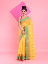 Load image into Gallery viewer, Yellow Pure Cotton Tant Saree With Woven Designs