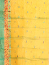 Load image into Gallery viewer, Yellow Pure Cotton Tant Saree With Woven Designs