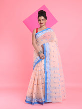 Load image into Gallery viewer, Off White Pure Cotton Tant Saree With Woven Designs