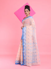 Load image into Gallery viewer, Off White Pure Cotton Tant Saree With Woven Designs