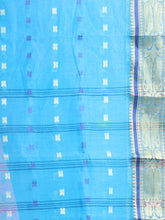 Load image into Gallery viewer, Sky Blue Pure Cotton Tant Saree With Woven Designs