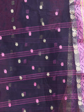 Load image into Gallery viewer, Navy Blue Pure Cotton Tant Saree With Woven Designs