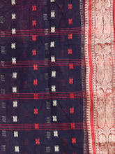 Load image into Gallery viewer, Navy Blue Pure Cotton Tant Saree With Woven Designs