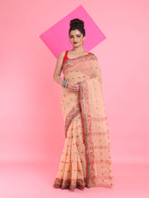 Load image into Gallery viewer, Beige Pure Cotton Tant Saree With Woven Designs