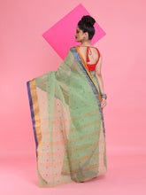 Load image into Gallery viewer, Pistachio Green Pure Cotton Tant Saree With Woven Designs