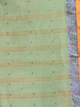 Load image into Gallery viewer, Pistachio Green Pure Cotton Tant Saree With Woven Designs