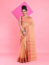 Load image into Gallery viewer, Beige Pure Cotton Tant Saree With Woven Designs