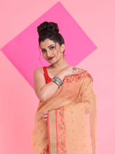 Load image into Gallery viewer, Beige Pure Cotton Tant Saree With Woven Designs