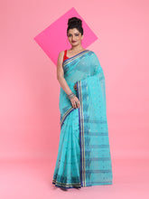 Load image into Gallery viewer, Sea Green Pure Cotton Tant Saree With Woven Designs