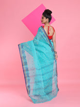 Load image into Gallery viewer, Sea Green Pure Cotton Tant Saree With Woven Designs