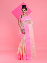 Load image into Gallery viewer, Beige Pure Cotton Tant Saree With Woven Designs