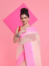 Load image into Gallery viewer, Beige Pure Cotton Tant Saree With Woven Designs