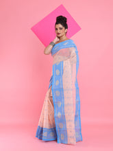 Load image into Gallery viewer, Cream Pure Cotton Tant Saree With Woven Designs