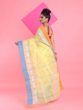 Load image into Gallery viewer, Banana Yellow Pure Cotton Tant Saree With Woven Designs