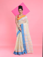 Load image into Gallery viewer, Ecru Pure Cotton Tant Saree With Woven Designs