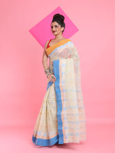 Load image into Gallery viewer, Ecru Pure Cotton Tant Saree With Woven Designs