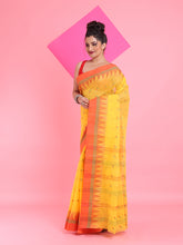 Load image into Gallery viewer, Yellow Pure Cotton Tant Saree With Woven Designs
