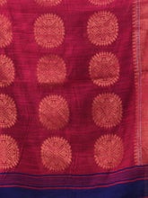 Load image into Gallery viewer, Blue Cotton Blend Handwoven Saree With Woven Zari Border