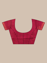 Load image into Gallery viewer, Blue Cotton Blend Handwoven Saree With Woven Zari Border