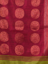 Load image into Gallery viewer, Lime Green Cotton Blend Handwoven Saree With Woven Zari Border