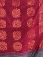 Load image into Gallery viewer, Grey Cotton Blend Handwoven Saree With Woven Zari Border