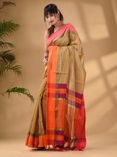 Load image into Gallery viewer, Beige Cotton Blend Handwoven Saree