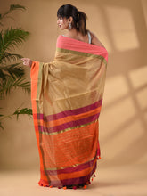 Load image into Gallery viewer, Beige Cotton Blend Handwoven Saree