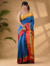 Load image into Gallery viewer, Sky Blue Cotton Blend Handwoven Soft Saree