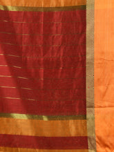 Load image into Gallery viewer, Ecru Cotton Blend Handwoven Saree With Stripes Pallu