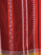 Load image into Gallery viewer, Lime Green Cotton Handwoven Soft Saree With Temple Border