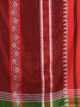 Load image into Gallery viewer, Light Green Cotton Handwoven Soft Saree With Temple Border