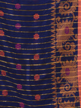 Load image into Gallery viewer, Royal Blue Cotton Handwoven Saree With Paisley Border