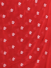 Load image into Gallery viewer, Red Cotton Handwoven Soft Saree With Floral Motifs