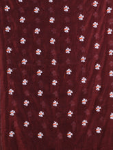 Load image into Gallery viewer, Maroon Cotton Handwoven Soft Saree With Floral Motifs