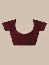 Load image into Gallery viewer, Maroon Cotton Handwoven Soft Saree With Floral Motifs