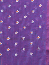 Load image into Gallery viewer, Lilac Cotton Handwoven Soft Saree With Floral Motifs