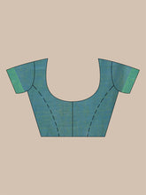 Load image into Gallery viewer, Sea Green Cotton Handwoven Soft Saree With Floral Motifs