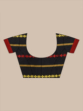 Load image into Gallery viewer, Black Cotton Handwoven Saree With Texture Border