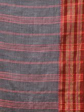 Load image into Gallery viewer, Grey Cotton Handwoven Saree With Texture Border
