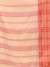 Load image into Gallery viewer, Cream Cotton Handwoven Saree With Texture Border