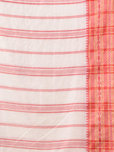 Load image into Gallery viewer, Baby White Cotton Handwoven Saree With Texture Border