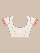 Load image into Gallery viewer, Baby White Cotton Handwoven Saree With Texture Border