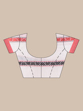 Load image into Gallery viewer, White Cotton Handwoven Saree With Texture Border