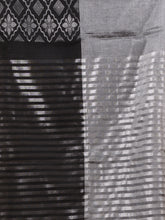Load image into Gallery viewer, Black Tissue Handwoven Saree With Texture Border
