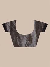 Load image into Gallery viewer, Black Tissue Handwoven Saree With Texture Border