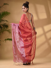 Load image into Gallery viewer, Pink Tissue Handwoven Soft Saree