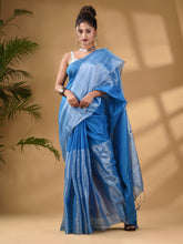 Load image into Gallery viewer, Blue Tissue Handwoven Soft Saree